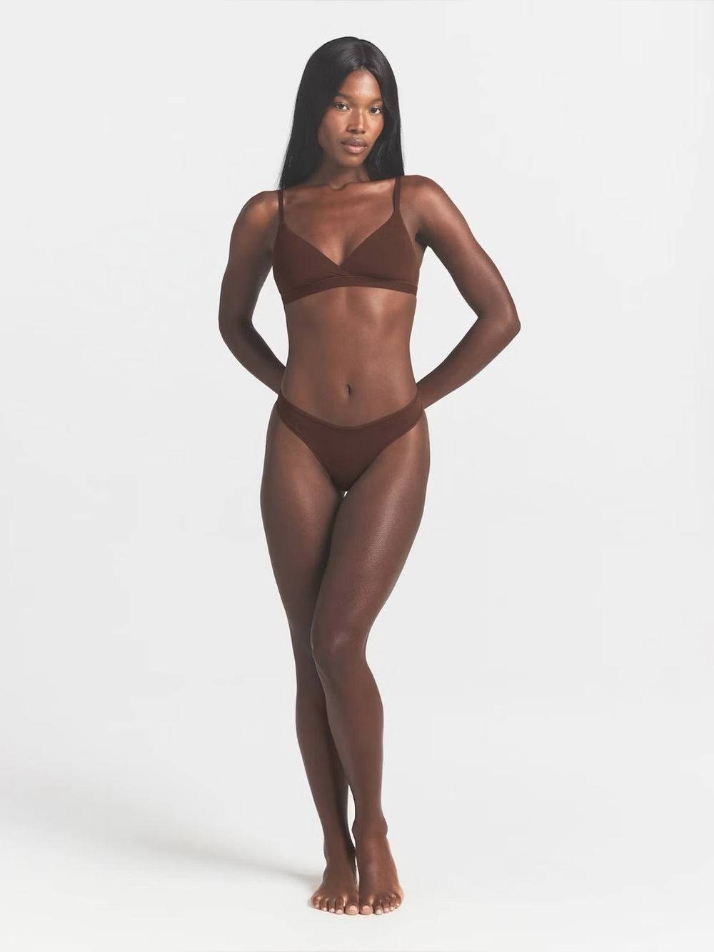SKIMS FITS EVERYBODY Crossover Bralette Cocoa S